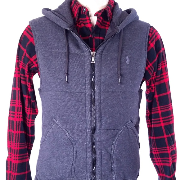 ralph lauren quilted hooded sweatshirt